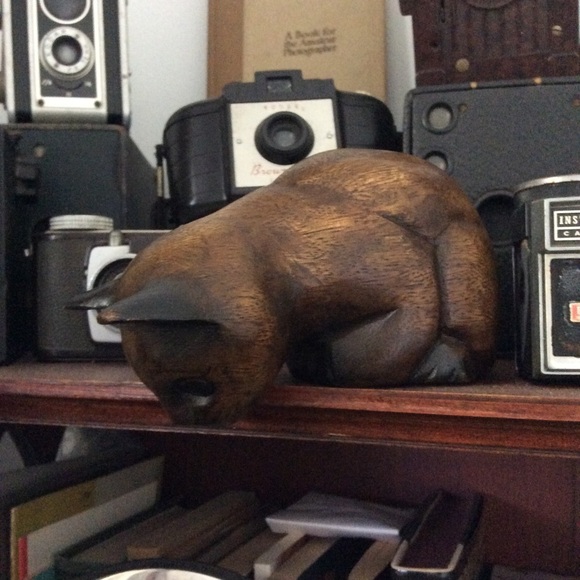 Vintage Hand-Carved Wooden Shelf Cat🐱 - Picture 2 of 16